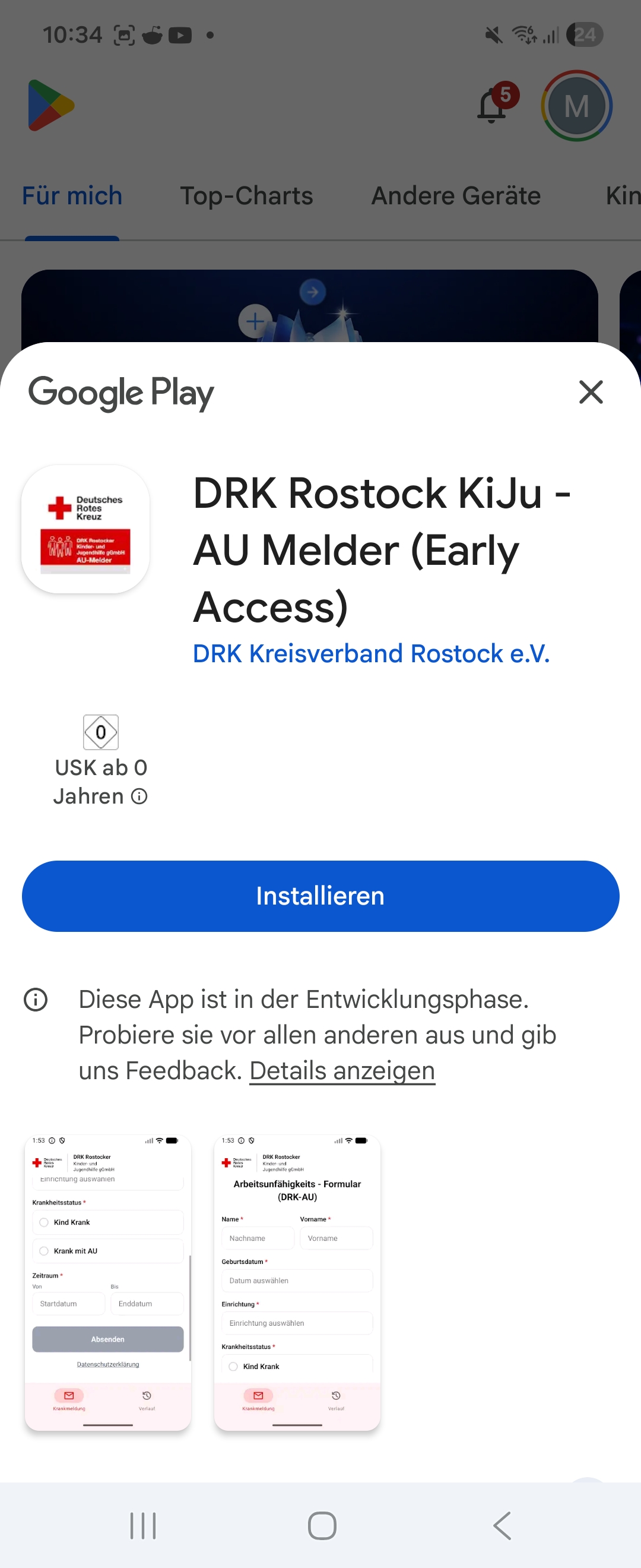 Android-Installation über Google Play – Schritt 6